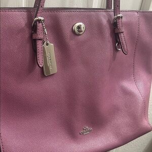 Coach Mulberry Leather Tote approximately 18” X 11”
